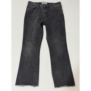 Free People Gray Fray Raw Hem Jeans, Size 31